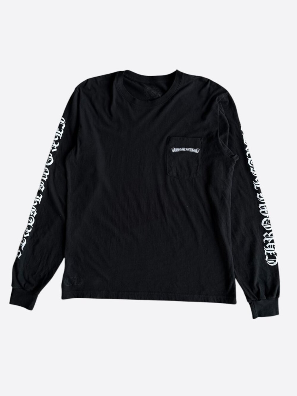 Chrome Hearts Black & White Scroll Logo Longsleeve T-Shirt